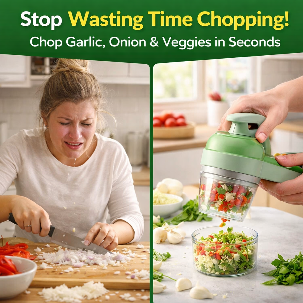 4-in-1 Portable Electric Vegetable Cutter Set