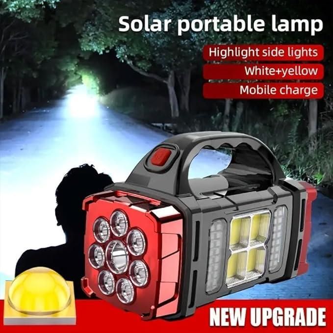 4-in-1 Solar Emergency Light with Power Bank & USB Charging