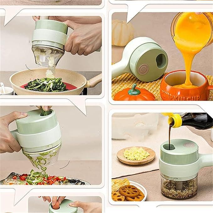 4-in-1 Portable Electric Vegetable Cutter Set